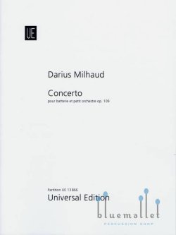 Milhaud , Darius - Concerto pour Batterie et Petit Orchestre (オーケストラ伴奏版 / スコアのみ)
