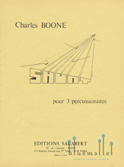 Boone , Charles - Shunt pour Three Percussionistes (スコアのみ) (特価品)