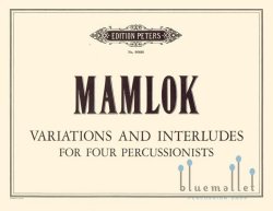 Mamlok , Ursula - Variations and Interludes for Four Percussionists (スコアのみ) (特価品)