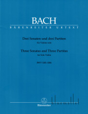 Bach , Johann Sebastian - Drei Sonaten und Drei Partiten fur Violine Solo (pub. Barenreiter / ed. Peter Wollny, New Bach Edition - Revised Urtext)