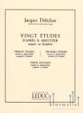 Delecluse , Jacques - Vingt Etudes D'apres R. Kreutzer Adaptees au Xylophone