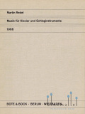 Redel , Martin - Musik fur Klavier und Schlaginstrumente (スコア2冊セット)