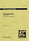 Redel , Martin Christoph - Schlagzeilen 4 Stucke fur 4 Schlagzeuger (スコア・パート譜セット) (特価品)