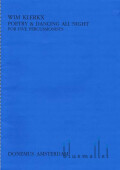 Klerkx , Wim - Poetry & Dancing All Night for Five Percussionists (スコア6冊セット)