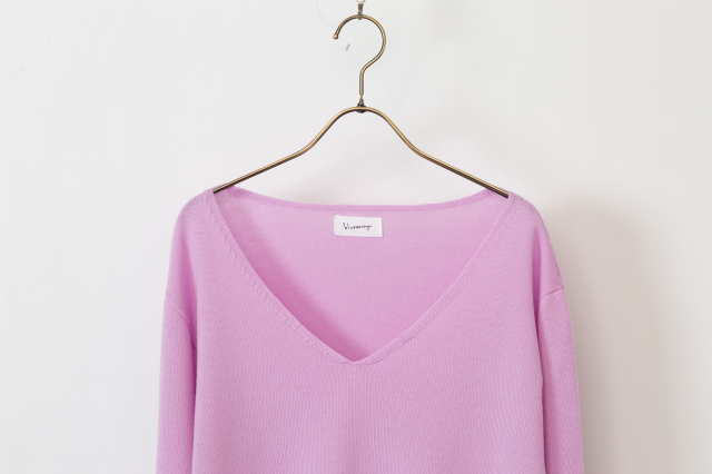 ドゥロワー ラベンダー 長袖ニット　1 ロングスリーブVネックニット/ラベンダー