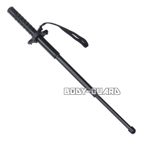 ユイル　K-7　アルミ7075三段警棒　22　ダブルガード　ブラック　ロックピン式