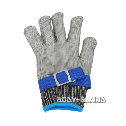 ステンレスグローブ　ホック式ベルト付き　ブルー【ゆうパケット送料無料】