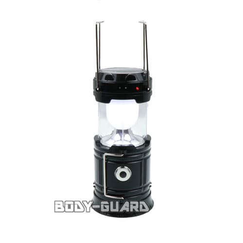 ソーラー充電式　LEDランタン　2WAYタイプ　ブラック