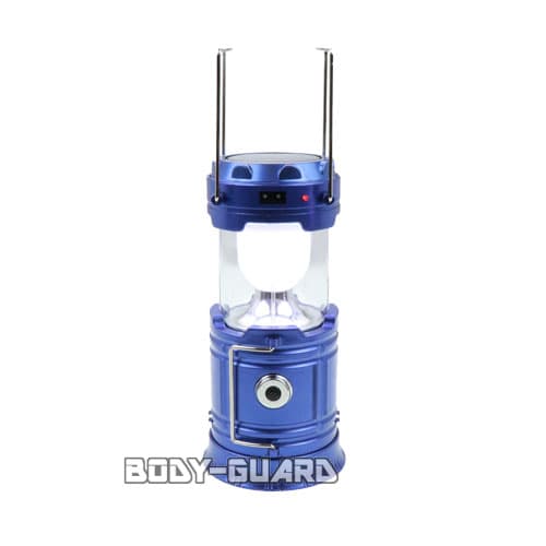 ソーラー充電式　LEDランタン　2WAYタイプ　ブルー