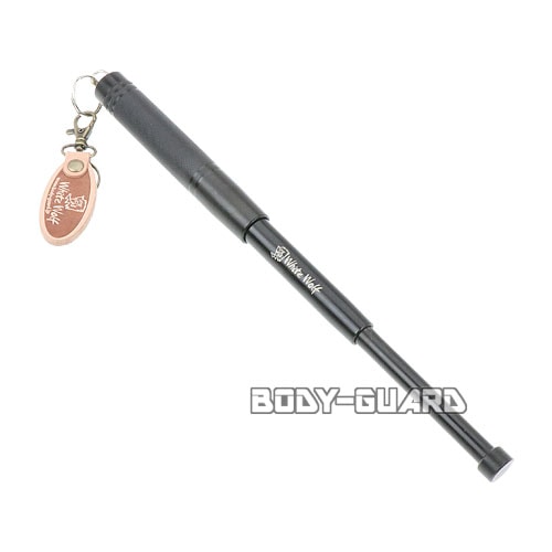 ホワイトウルフ　4140小型警棒　ブラック　ホワイトウルフロゴ　キーチェーン付き