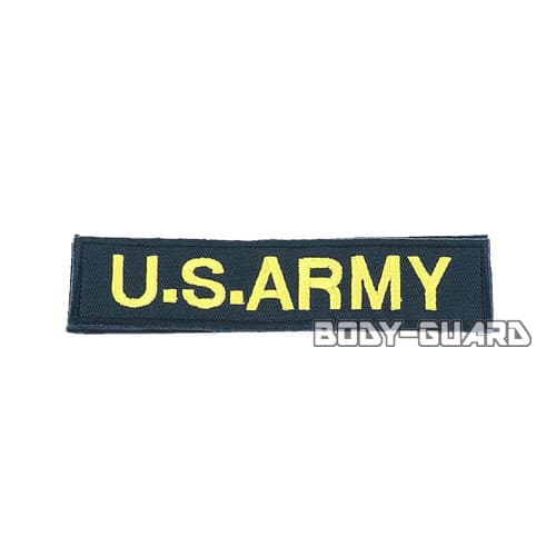 U.S. ARMY　角ワッペン　13.5×3　ブラック(黄字)【ゆうパケット送料無料】