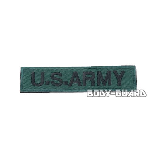 U.S. ARMY　角ワッペン　13.5×3　カーキ(黒字)【ゆうパケット送料無料】