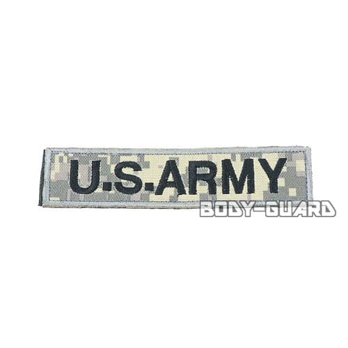 U.S. ARMY　角ワッペン　13.5×3　デジタル迷彩(黒字)【ゆうパケット送料無料】