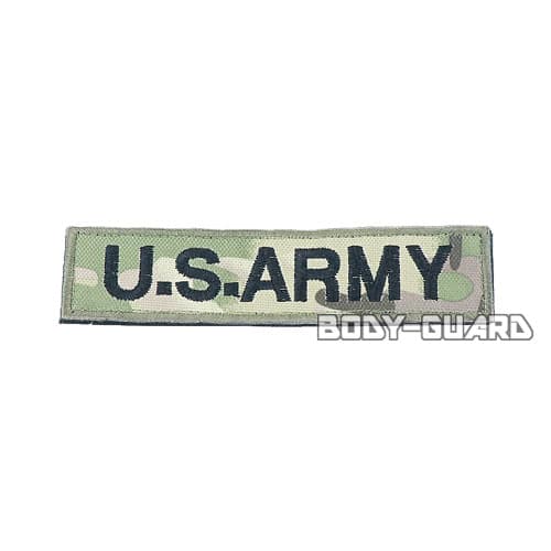 U.S. ARMY　角ワッペン　13.5×3　迷彩(黒字)【ゆうパケット送料無料】