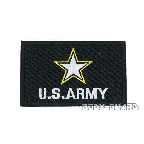 U.S. ARMY　角ワッペン　8×5　ブラック【ゆうパケット送料無料】