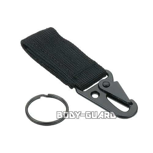 ベルト　フックアクセサリー(ロゴなし)　キーリング付き　ブラック【ゆうパケット送料無料】