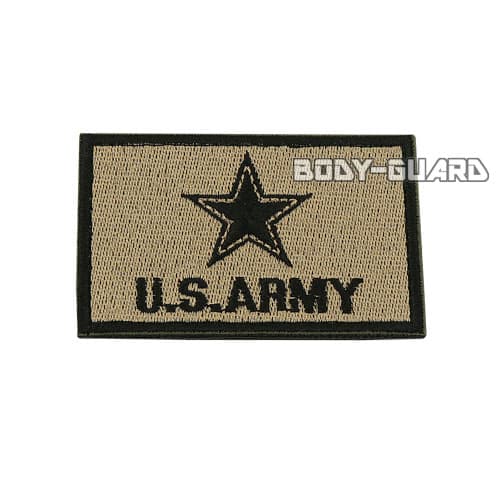 U.S. ARMY　角ワッペン　8×5　ブラウン【ゆうパケット送料無料】