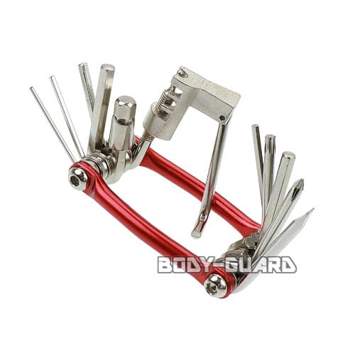 コンパクトツールキット　11機能付き　レッド