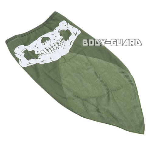 フェイスマスク　ドクロ　タイプ2　カーキ【ゆうパケット送料無料】