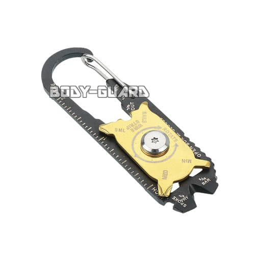 カラビナ型　マルチツール　ブラックゴールド【ゆうパケット送料無料】