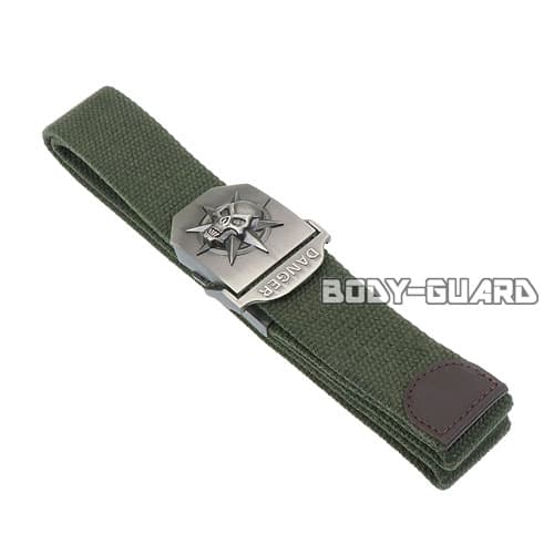 GIベルト　DANGER　ドクロ　カーキ