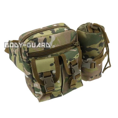 ウエストバッグ　ペットボトルホルダー付き　CP迷彩