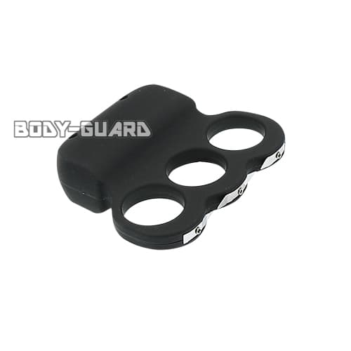 ナックル型スタンガン　三つ指タイプ　充電式　ブラック