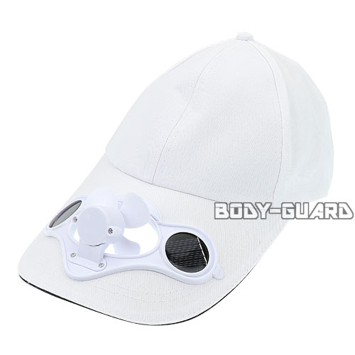 ソーラー充電式　ファンキャップ　ホワイト