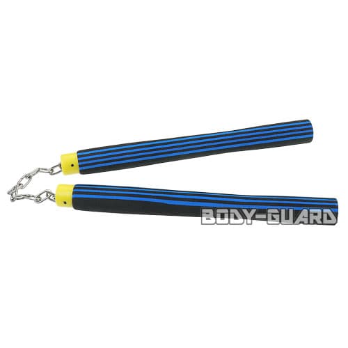 スポンジヌンチャク　ストライプ　タイプ2　ブルー