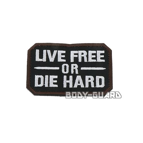 LIVE FREE OR DIE HARD　ワッペン　ブラック【ゆうパケット送料無料】