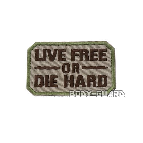 LIVE FREE OR DIE HARD　ワッペン　ベージュ【ゆうパケット送料無料】