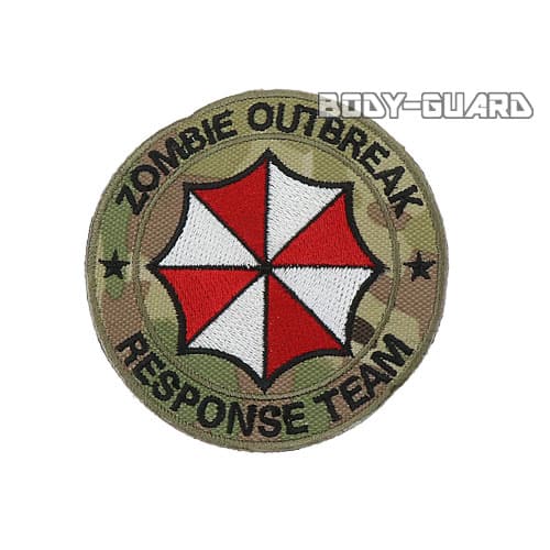 アンブレラ　ワッペン　円型　CP迷彩【ゆうパケット送料無料】