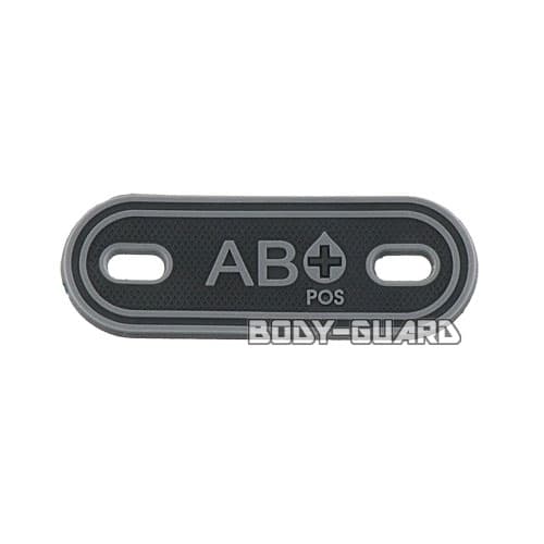 血液型マーカー　ブラック×グレーライン　AB+【ゆうパケット送料無料】