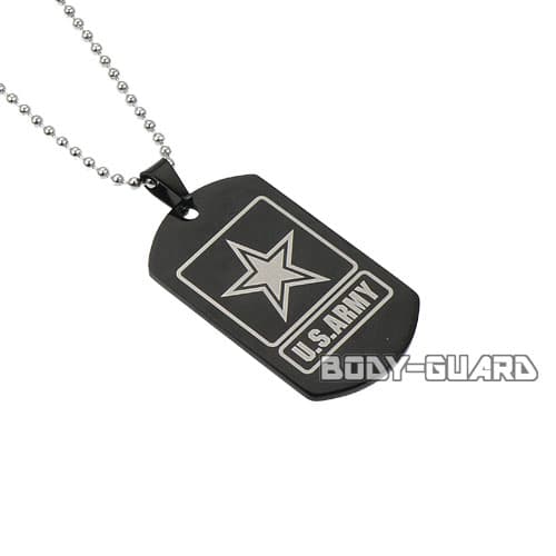 US・ARMY　ペンダントタグ　ブラック【ゆうパケット送料無料】