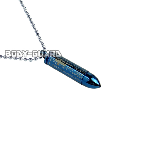 カラー弾丸ネックレス　ブルー【ゆうパケット送料無料】