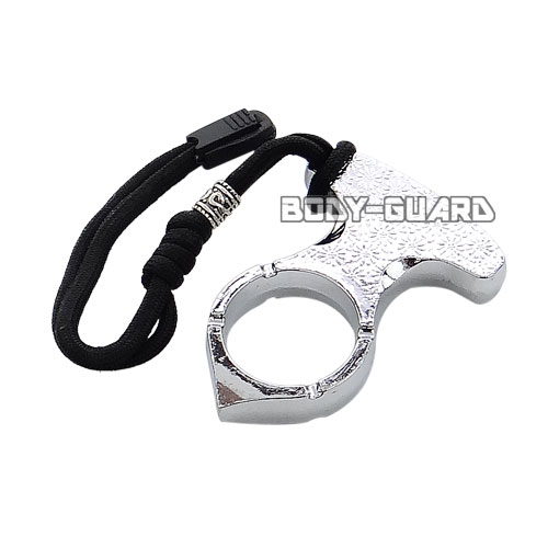 ストラップナックル　ワンホール　花柄　シルバー【ゆうパケット送料無料】