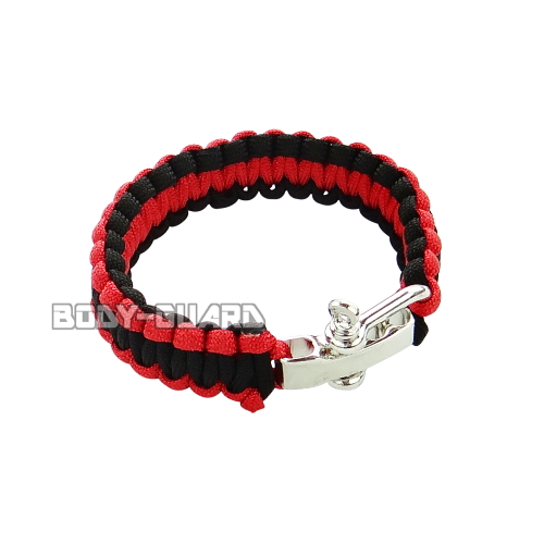 パラコードブレスレッド　レッド・ブラック　金属フック
