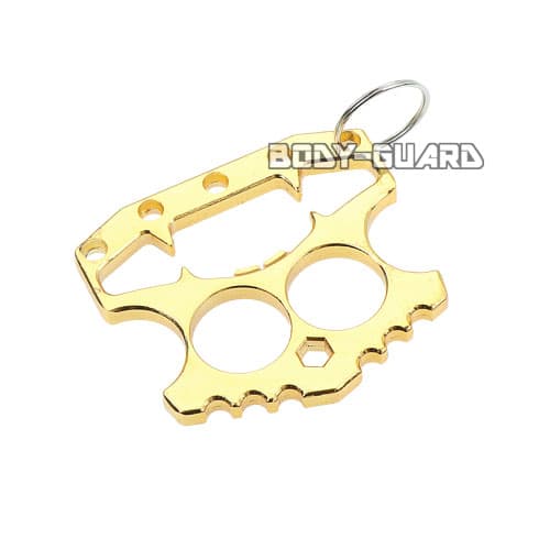 Wフィンガーナックル　パイレーツドクロ　ゴールド【ゆうパケット送料無料】