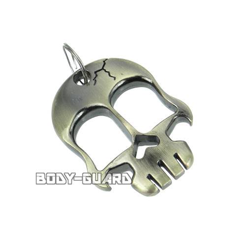 ドクロ　ナックル型アクセサリー　ゆるキャラ風　ゴールド【ゆうパケット送料無料】