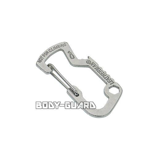 栓抜き付き　カラビナ　シルバー【ゆうパケット送料無料】