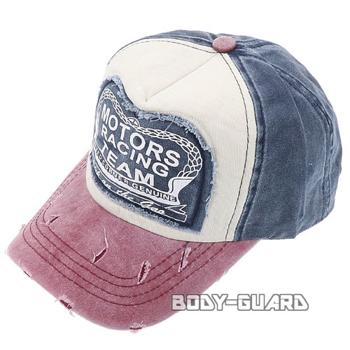 RACING　TEAM　キャップ　ボルドー×ネイビー