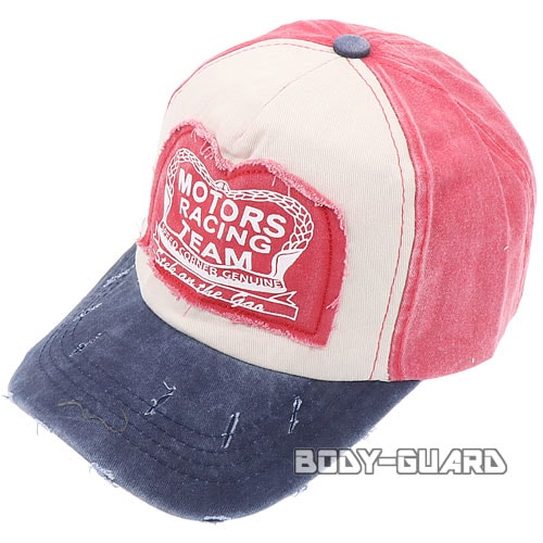 RACING　TEAM　キャップ　ネイビー×レッド