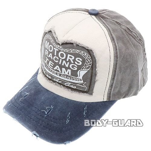 RACING　TEAM　キャップ　ネイビー×ブラウン