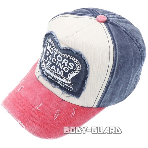 RACING　TEAM　キャップ　レッド×ネイビー