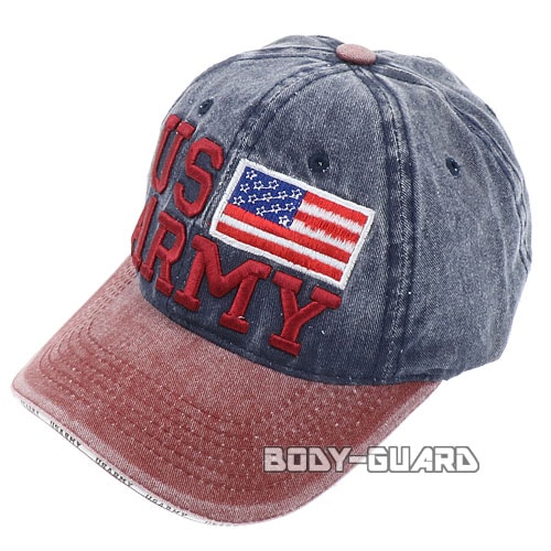 USARMY　国旗付き　キャップ　ボルドー×ネイビー