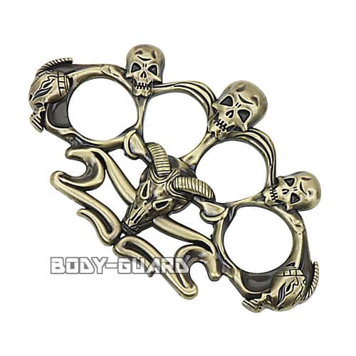 デザインナックル　ドクロ　ゴールド【ゆうパケット送料無料】