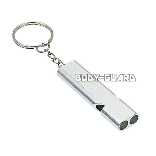 シンプル2連ホイッスル　シルバー【ゆうパケット送料無料】