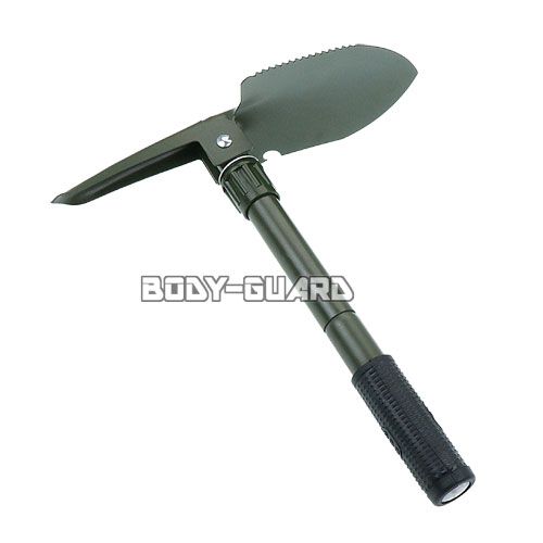 ミリタリー三つ折りスチールシャベル　タイプ1　カーキ