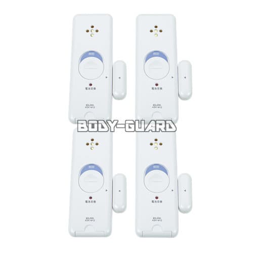 侵入対策　窓ピタッアラーム　開放検知　4個セット　ホワイト　ASA-M12-N4P