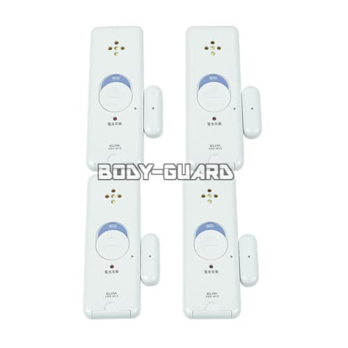 侵入対策　窓ピタッアラーム　衝撃&開放検知　4個セット　ホワイト　ASA-W13-N4P